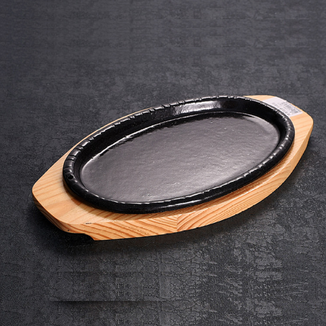 무쇠 주물 콘치즈 팬 판 철판 목판 세트 철판구이 스테이크 감바스 타원 1 2 3 4 5 6호, 1개