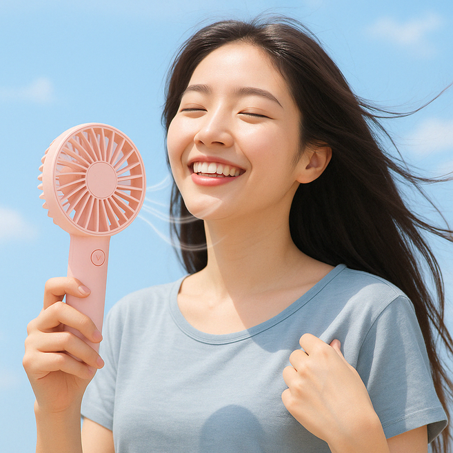 탁상용 선풍기 무선 미니 휴대용 무소음 탁상용선풍기 캠핑, 핑크