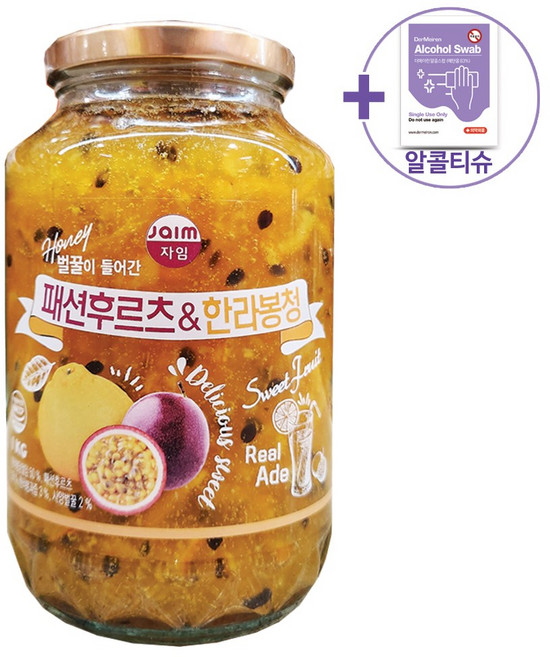 코스트코 자임 패션후르츠 한라봉청 1KG + 더메이런알콜티슈, 1개, 1개입