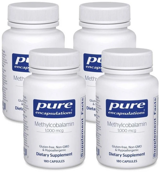 퓨어 인캡슐레이션스 메틸코발라민 1000mcg 비타민 B12 캡슐, 180정, 4개 - 쿠팡
