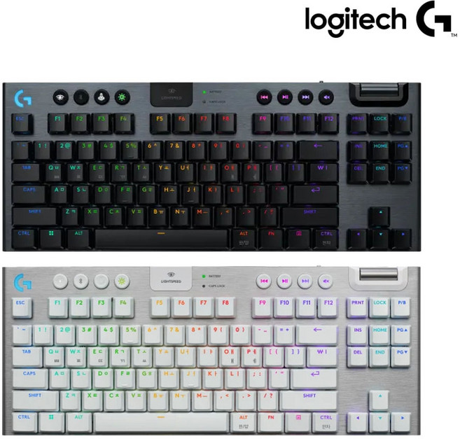 [로지텍코리아 정품] 로지텍G G915 X TKL LIGHTSPEED 로지텍 무선 게이밍 키보드, 적축, 리니어 블랙