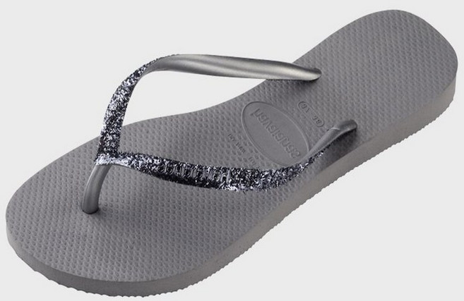 하바이아나스 HAVAIANAS 슬림 글리터2 플립플랍 Steel Gray