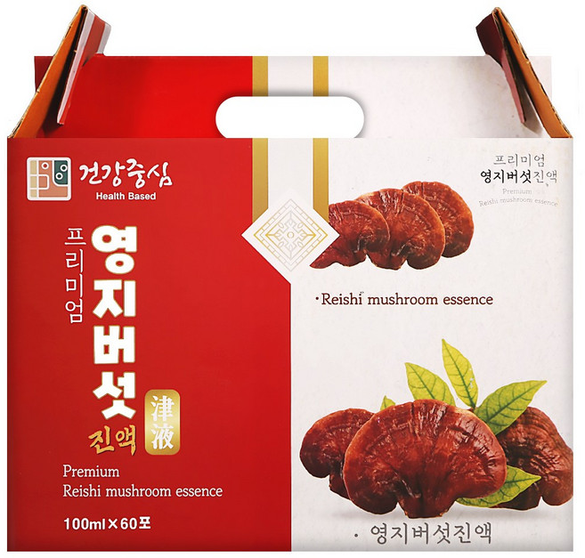 건강중심 국산 영지버섯 진액 즙, 60개, 100ml