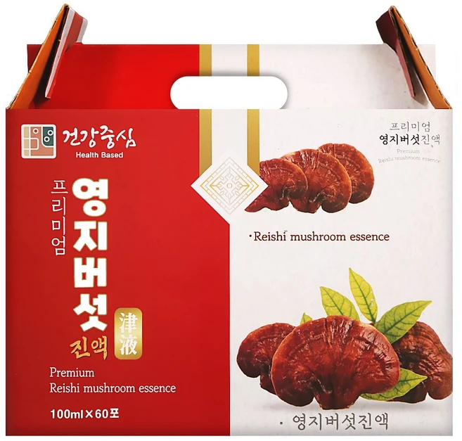 건강중심 국산 영지버섯 진액 즙, 60개, 100ml - 쿠팡