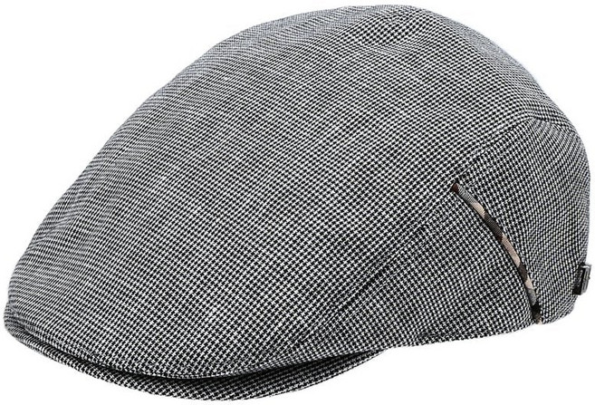 [백화점출고] 닥스 헌팅캡 DBHE4E757BK [사이즈조절 스트랩] 블랙체크 린넨혼방