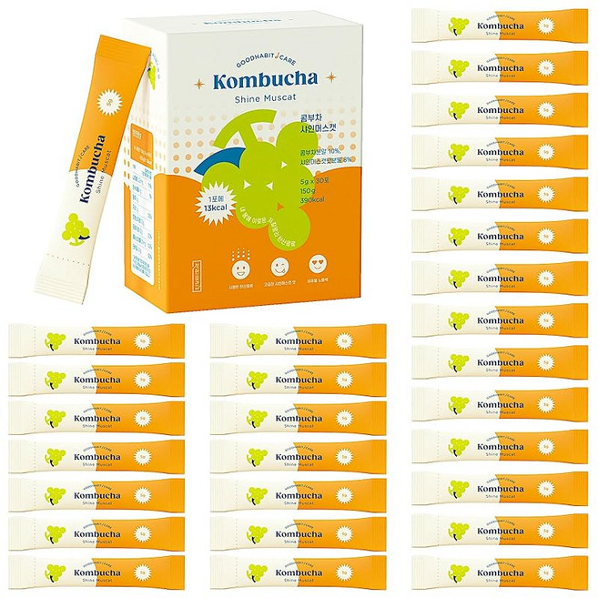 콤부차 (샤인 머스캣) 150g 듬뿍 1개월분 Kombucha 프루티로 마시기 좋음 발효 유산균 탄산수 다시마차 장활발효음료 효소 효소 음료 장활동 콤부차클렌즈, 샤인 머스캣, 1개