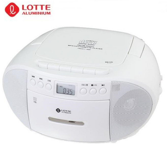 롯데 MP3 CD포터블카세트 핑키-880 카세트 MP3CD 라디오 어학용 FM 라디오, 화이트, 화이트