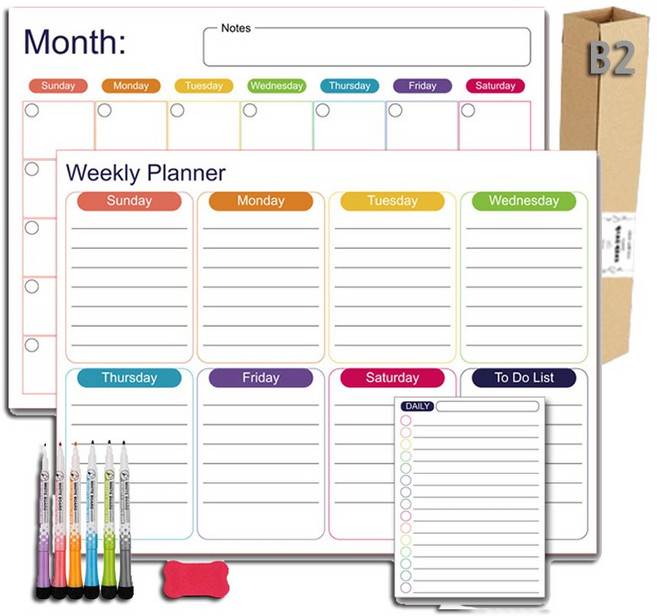 맥스트리 B2 메모보드 냉장고 달력 화이트보드 시트지 월간 주간 식단 계획표