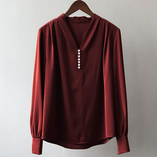 네모엔룩 여성용 진주핀탁 블라우스