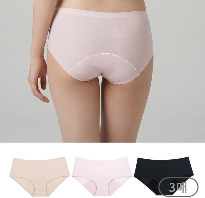 판도라by비비안 3p 무봉제 노라인 여성용 샘방지 심리스 위생팬티 3종 세트