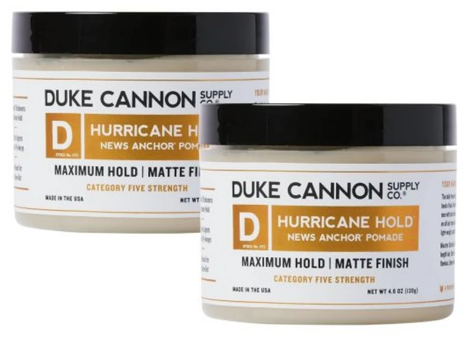 듀크 캐논 뉴스 앵커 파이버 포마드 - 스트롱 홀드 내추럴 매트 마감 4.6온스2팩 - 쿠팡