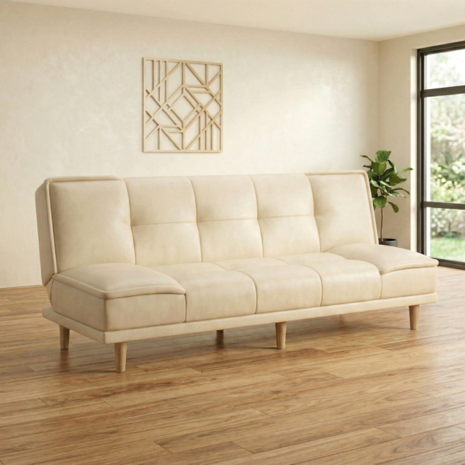 베아트룸 각도조절 1-2인용 가죽소파 100cm BRL6, 아이보리