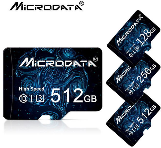 Microdrive sd카드 메모리 카드 128GB 256GB 512GB microSDXC Class 10 카메라 컴퓨터 운행 기록기 모니터링 메모리 카드+어댑터, 1개