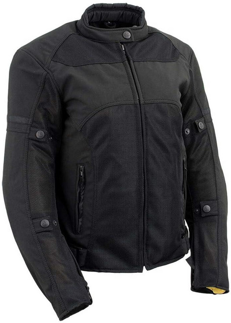 Milwaukee Leather Women’s Classic Textile Crossover Motorcycle Jacket - 1300D Nylon Vented All-S, Medium, Mpl22704-black