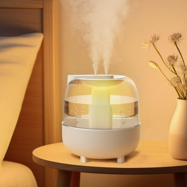 ONAKY 초음파 가습기 3.5L USB 이중 분사 무드등 무소음 간편세척 분리형, 흰색