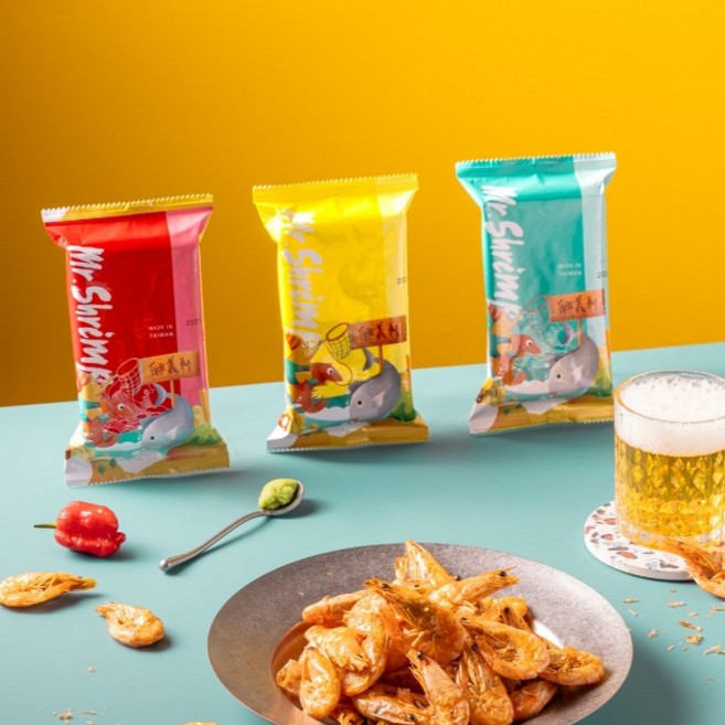 興義軒 超涮嘴大尾蝦酥 (原味/鬼椒麻辣/山葵椒鹽), 1個, 3入組 3種口味各 包, 25g