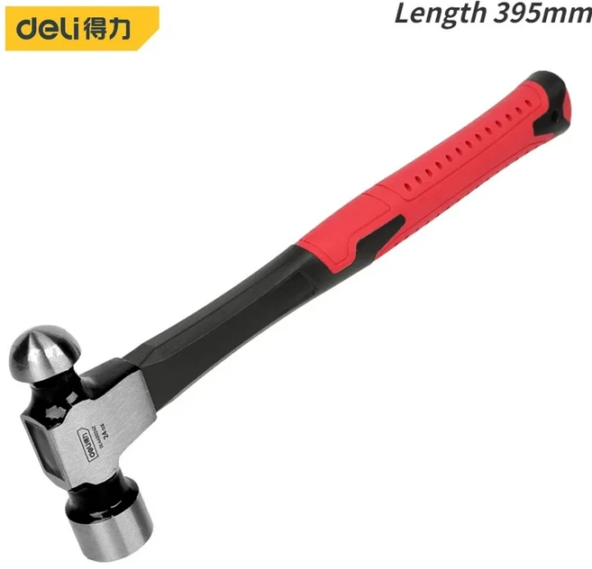 델리 다기능 라운드 헤드 해머 목공 휴대용 도구 섬유 흡수/나무 손잡이 전문 네일, 07 2lb-Red