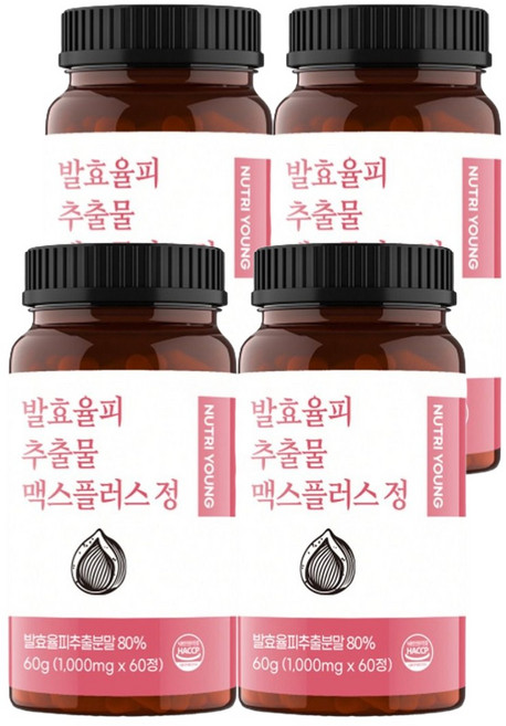 뉴트리영 발효율피 추출물 맥스 플러스 정 1000mg, 60정, 4개