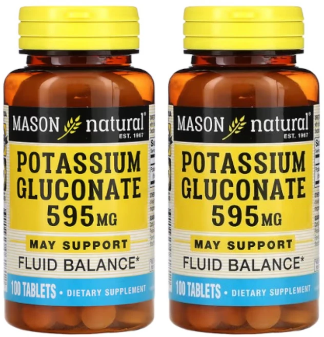 메이슨 내추럴 포타슘글루코네이트 595mg 100정, 2개 - 쿠팡