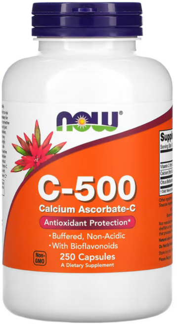 나우푸드 C 500 아스코르브산 칼슘 250캡슐 감귤 비타민 씨 Vitamin, 250정, 1개