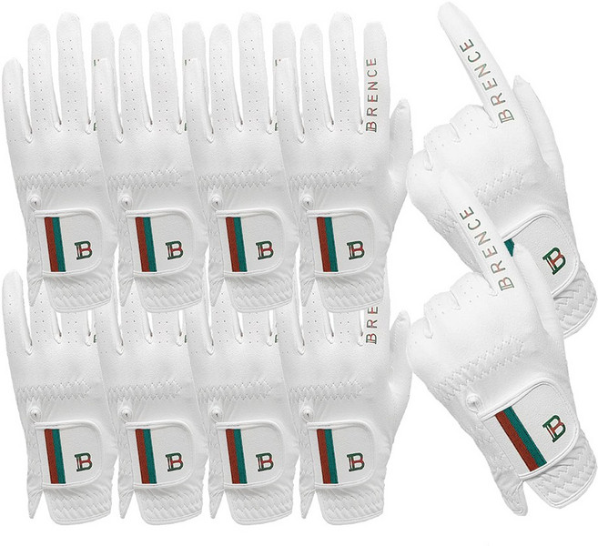 브렌스 핑거라인 합피 남자여성 골프장갑 8장+2장더, 화이트, 10개