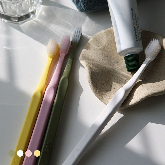 [Wellkit] 웰킷 칫솔 온가족 친환경 프리미엄 치과칫솔 생분해 PLA 칫솔 치실이 필요없는 육식칫솔 치석제거 치석케어, 2개, 4개입