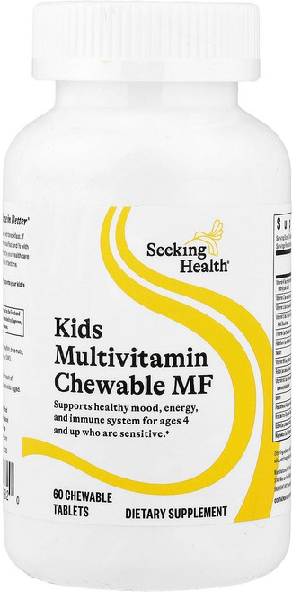 시킹 헬스 키즈 어린이용 종합비타민 멀티비타민 미네랄 츄어블 MF 60정 이뮨, Seeking Health, 어린이용 종합비타민 츄어블, 1개
