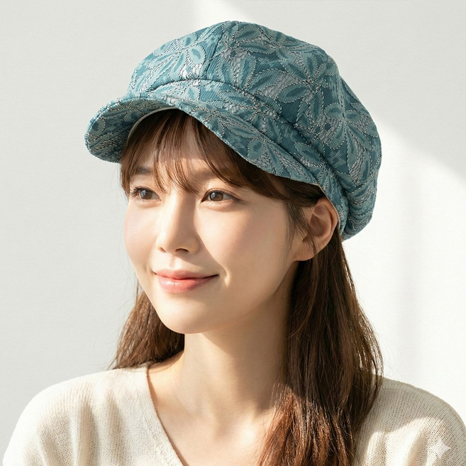 썸머 레이스 시원한 여름 여성 팔각모자 메쉬 빵모자 헌팅캡 베레모