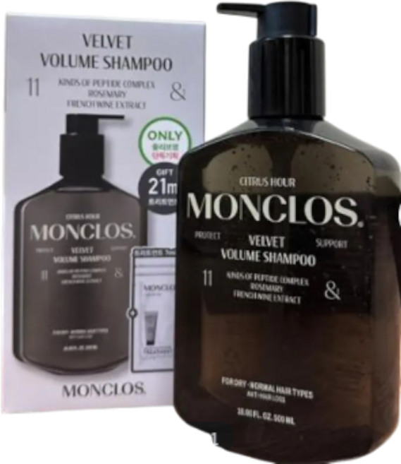 [볼륨UP 부드러움UP] 몽클로스 벨벳 볼륨 샴푸 볼륨샴푸 300ml, 1개