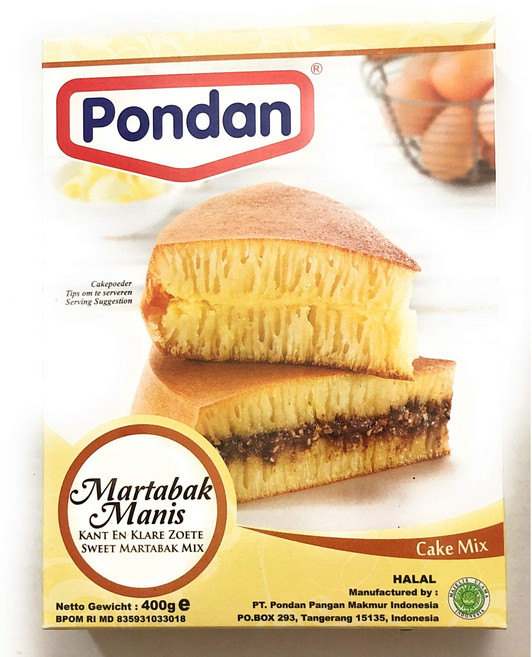 폰단 케이크 믹스 (마르타박 믹스) - 402.5g Pondan Cake Mix Martabak Mix 14.20oz Indonesian Sweet Crepe Premix, 1개, 1g