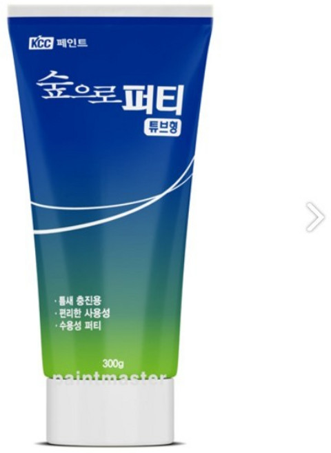 KCC 숲으로퍼티튜브형 300g 신속한 크랙 구멍 메꿈용 수용성 튜브형 퍼티 + 실리콘 밀대 플라스틱, 1개