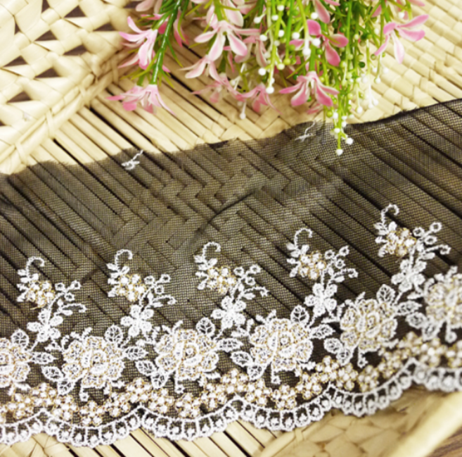 릴리패브릭 TR레이스]몰디브사랑금사-블랙, 1개