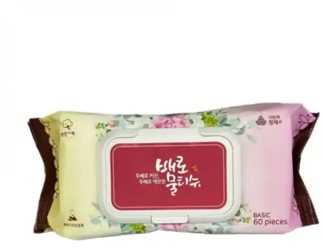 테온셀 쉽게 톡 두배로커진 배로물티슈 캡형 엠보 물티슈 순면감촉 다용도