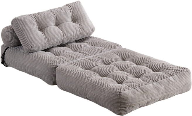 多功能摺疊燈芯絨沙發床墊 簡約現代風格舒適居家體驗 小戶型首選, 壓縮沙發-淺灰（兩種形態）