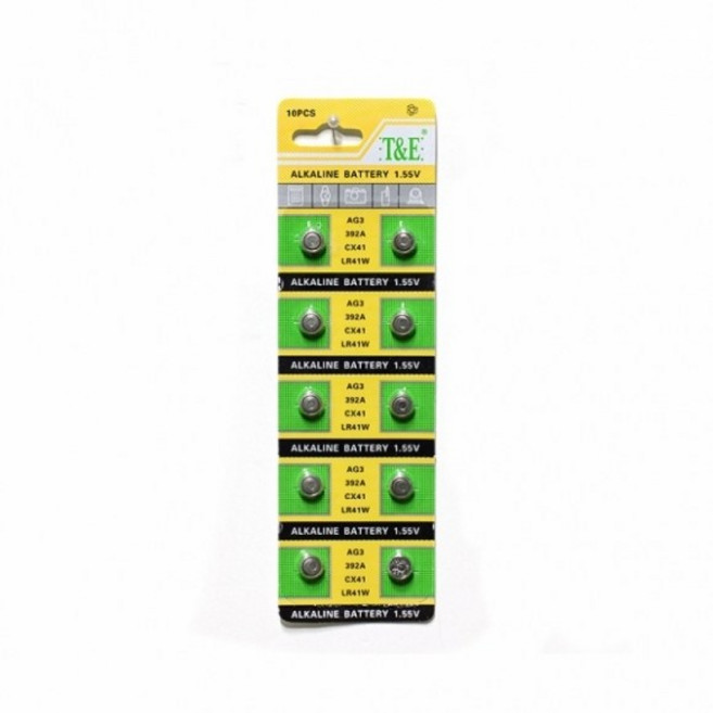 키알리 AG3 (LR41) 알카라인 버튼 건전지 시계배터리 시계약 교체 동전건전지, 10개입, 5개