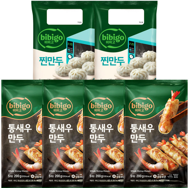 비비고만두(통새우만두 200g 4+찐만두 168g 2)