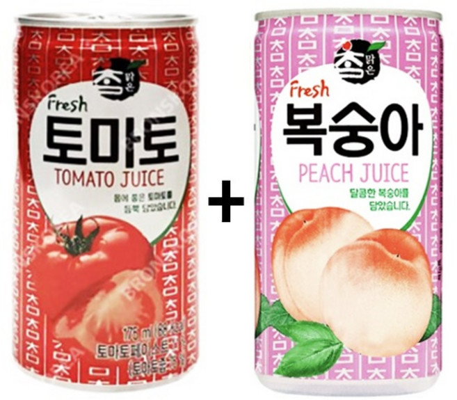 참맑은 토마토 175ml(30캔) + 참맑은 복숭아 175ml(30캔), 60개, 175ml