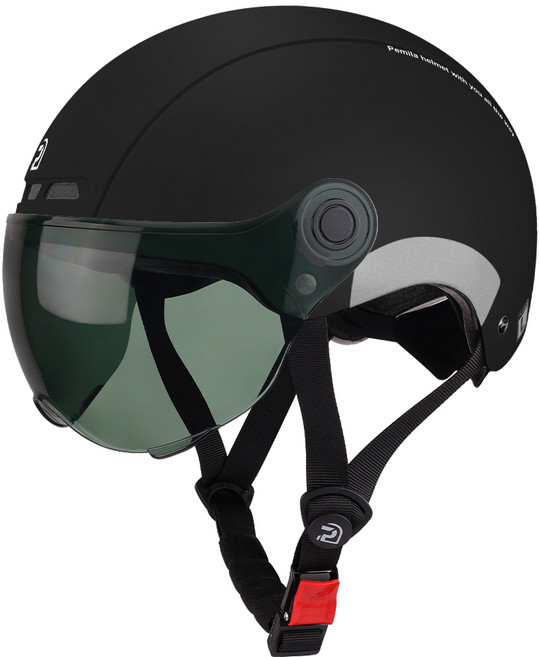 PEMILA 자전거 라이딩 헬멧 초경량 안전 충격흡수 땀배출 남녀공용 사계절 스노우보드 헬멧 겸용 프리미엄 고글 포함, 1개, 블랙+블랙 렌즈