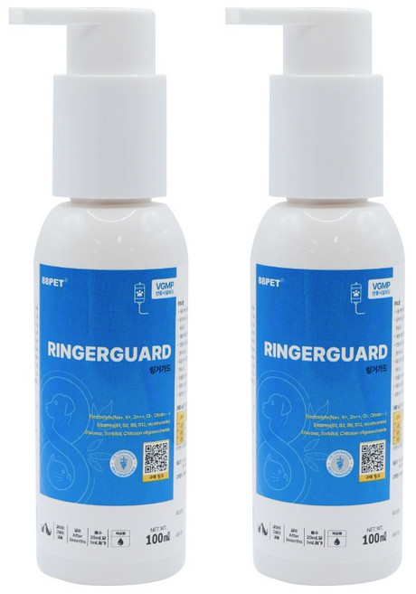 88펫 링거가드 강아지 고양이 마시는 경구용 수액 전해질 포도당 비타민C, 전해질 및 포도당, 비타민C  공급, 2개, 활력