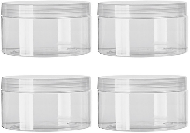 제로리빙 대용량 원형 소분 용기 크림 공병, 100ml, 4개, 투명