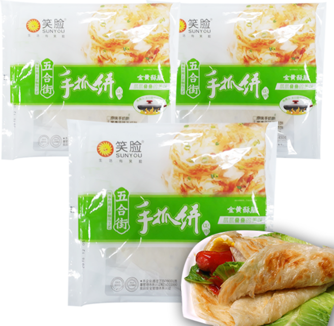 월월중국식품 소프트 쇼좌빙 중국전병 (450g), 450g, 3개
