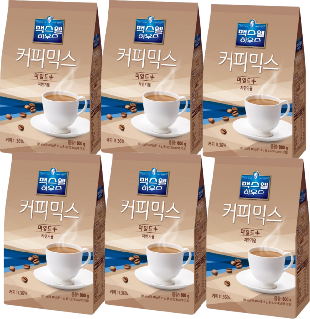 맥스웰하우스 커피믹스 마일드 플러스(자판기용) [6], 800g, 6개, 1개입