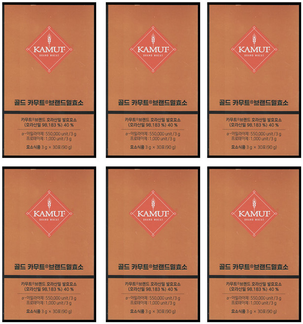 홈쇼핑 캐나다 골드 카무트 효소 분말 가루 스틱 자연 발효 효소 카모트 카뮤트 호라산밀 고대 곡물 KAMUT 역가수치 아밀라아제 프로테아제 단백질 탄수화물 분해, 90g, 6개