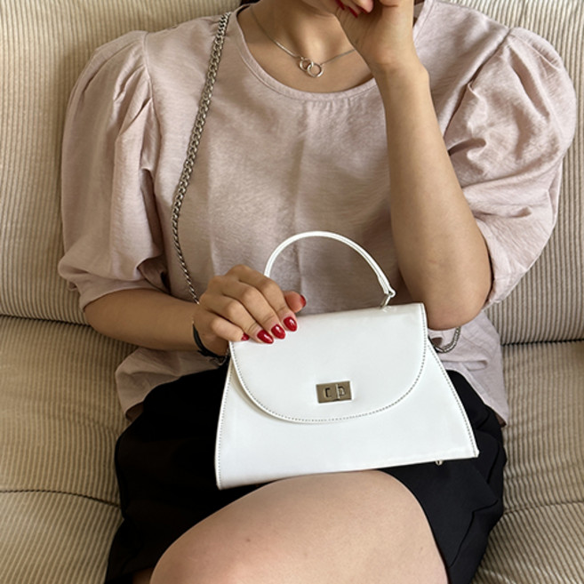 캔디 에나멜 미니 토트백 체인 크로스 가방 5컬러