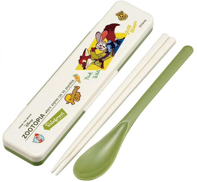 스케이터(Skater) 수저 수저 세트 도시락 성인용 콤비 세트 18cm 달그락 달그락거리지 않는다 디즈니 주토피아 빈티지와펜 CCS3SA-A, 상세페이지 참조, 1개, 상세페이지 참조
