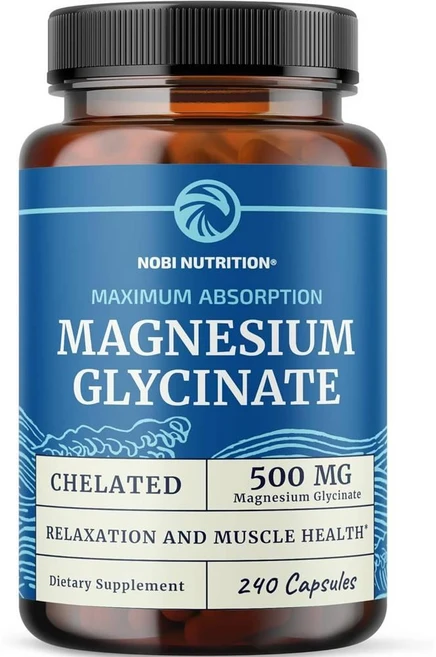 노비뉴트리션 마그네슘 글리시네이트 500mg 캡슐 Nobi Nutriton Magnesium Glycinate, 1개 - 쿠팡