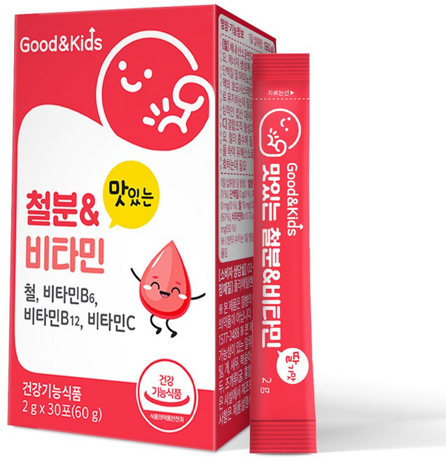 굿앤키즈 맛있는 키즈 철분 비타민, 2g, 30개
