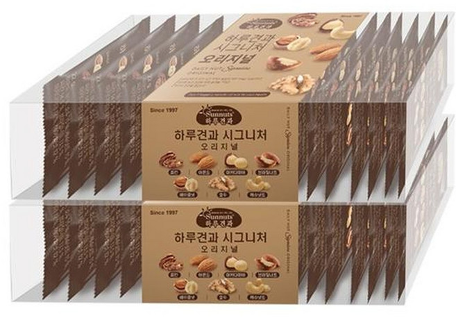 [늘바름] 썬넛트 하루견과 시그니처 오리지널22g x 36봉 / 18입x2케이스, 36개, 22g