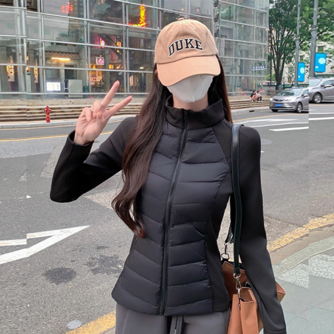 허밍 여성 경량패딩 오리털 슬림핏 패딩자켓