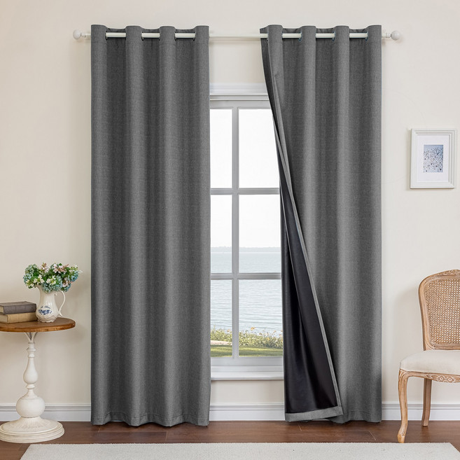 와이스타일 100% 차광커튼 완전 암막커튼 사계절 암막커튼 세트 방창커튼 거실커텐 자외선 커튼 2P 세트